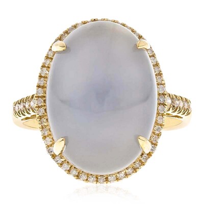 Bague en or et Pierre de lune bleue (CIRARI)