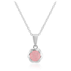 Collier en argent et Quartz rose pastel