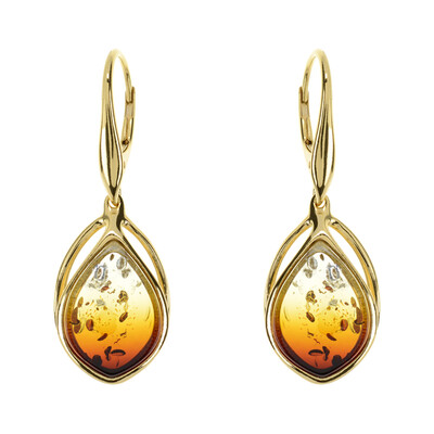 Boucles d'oreilles en argent et Ambre baltique (dagen)