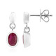 Boucles d'oreilles en argent et Rubis de Birmanie (Pallanova)