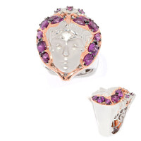 Bague en argent et Grenat violet à couleur changeante (Gems en Vogue)