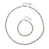 Parure en argent et Tourmaline rose