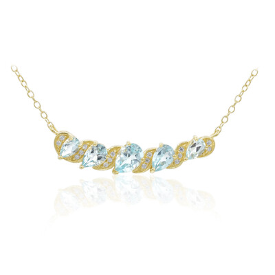 Collier en argent et Topaze bleu ciel