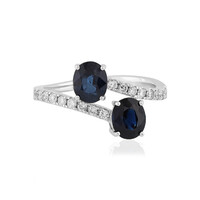 Bague en or et Saphir bleu de Ceylan