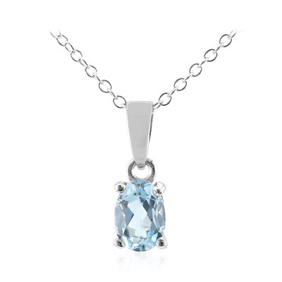 Collier en argent et Topaze bleu ciel