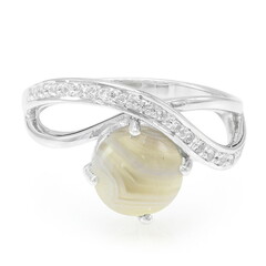 Bague en argent et Agate du Botswana