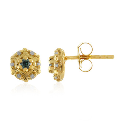 Boucles d'oreilles en argent et Diamant bleu I3
