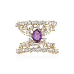 Bague en or et Saphir pourpre de Ceylan non chauffé (de Melo)