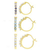 Boucles d'oreilles en argent et Topaze bleu Suisse