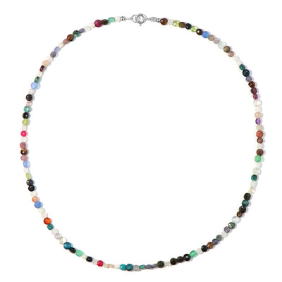 Collier en argent et Obsidienne dorée