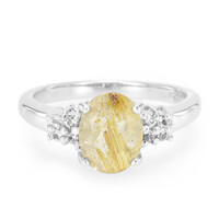 Bague en argent et Quartz rutile (Cheveux de Vénus)