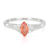 Bague en argent et Saphir Padparadscha