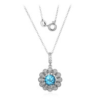 Collier en argent et Topaze bleu Suisse