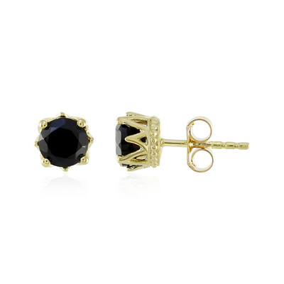 Boucles d'oreilles en argent et Spinelle noir