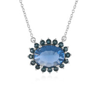 Collier en argent et Fluorite à couleur changeante