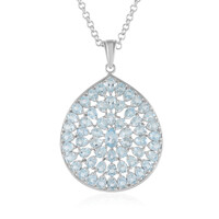 Collier en argent et Topaze bleu ciel