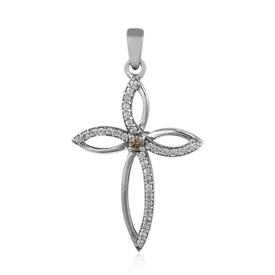 Pendentif en argent et Diamant chocolat I2