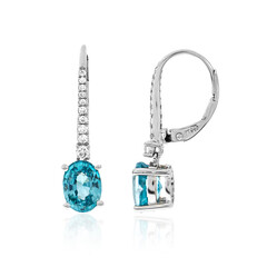 Boucles d'oreilles en platine et Zircon de Ratanakiri