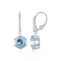 Boucles d'oreilles en argent et Topaze bleu ciel
