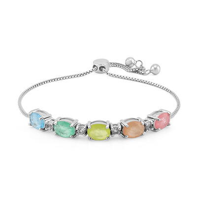 Bracelet en argent et Quartz jaune pastel