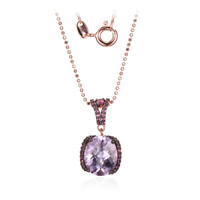 Collier en argent et Améthyste Rose de France