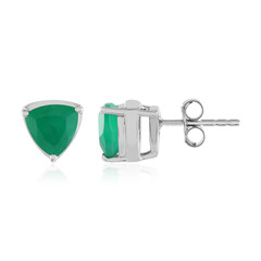 Boucles d'oreilles en argent et Onyx vert