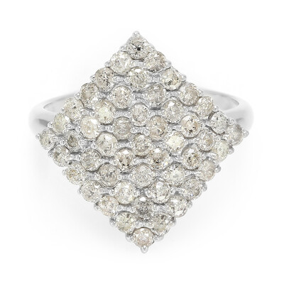 Bague en argent et Diamant chocolat