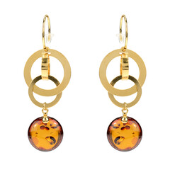 Boucles d'oreilles en argent et Ambre baltique