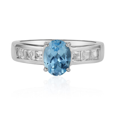 Bague en argent et Topaze bleu ciel