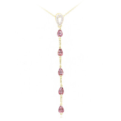 Collier en or et Saphir Padparadscha non chauffé