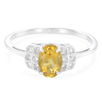 Bague en argent et Quartz champagne