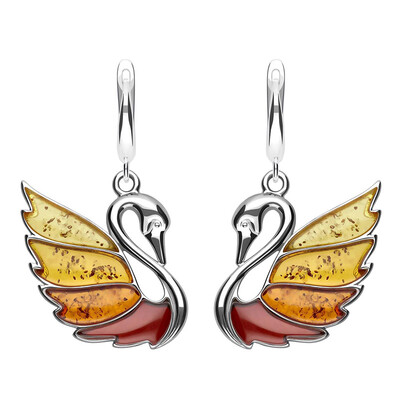 Boucles d'oreilles en argent et Ambre baltique (dagen)