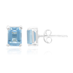 Boucles d'oreilles en argent et Topaze bleu Suisse