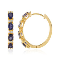 Boucles d'oreilles en argent et Iolite
