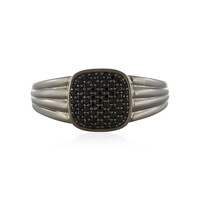 Bague pour homme en argent et Spinelle noir