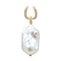 Pendentif en or et Perle blanche de culture d'eau douce