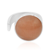 Bague en argent et Pierre de lune orange