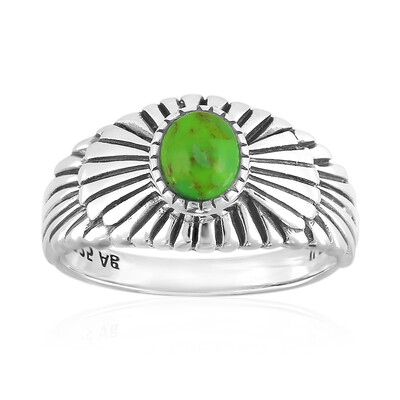 Bague en argent et Turquoise verte de Kingman