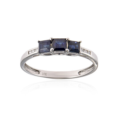 Bague en or et Saphir bleu de Ceylan