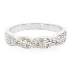 Bague en argent et Diamant fantaisie