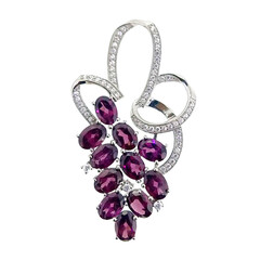 Pendentif en argent et Grenat Rhodolite