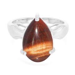 Bague en argent et Œil-de-tigre rouge