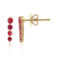 Boucles d'oreilles en or et Béryl rouge