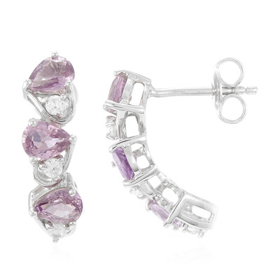 Boucles d'oreilles en argent et Saphir du Mozambique