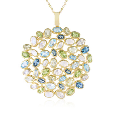 Collier en argent et Pierre de lune bleue (KM by Juwelo)