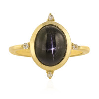 Bague en argent et Diopside étoilé d'Inde