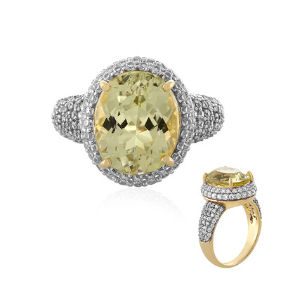 Bague en or et Kunzite jaune canari