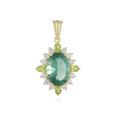 Pendentif en argent et Fluorite verte