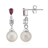 Boucles d'oreilles en argent et Perle blanche de culture d'eau douce