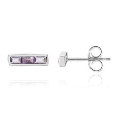 Boucles d'oreilles en argent et Améthyste Rose de France